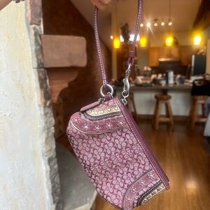 Coach Burgundy Wristlet Bag